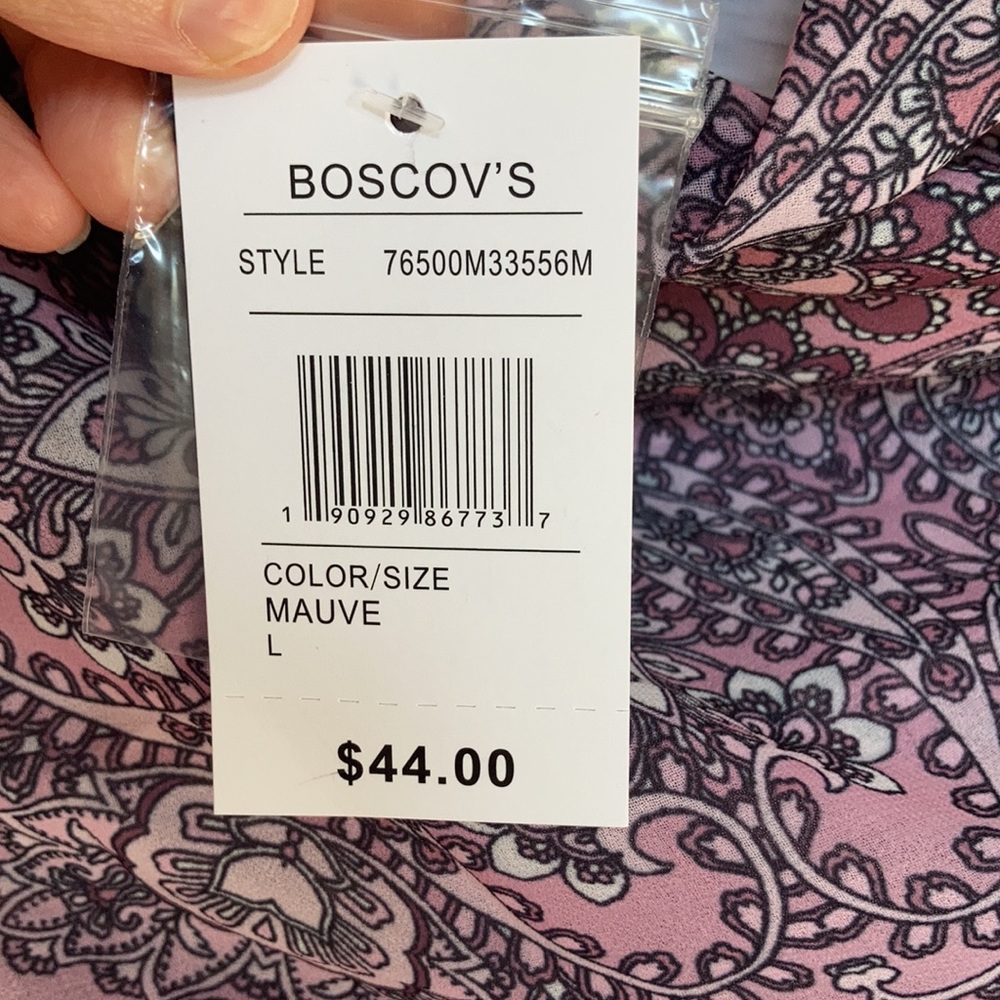 One World top mauve ombre w boho print at bottom & matching scarf L - Picture 13 of 17